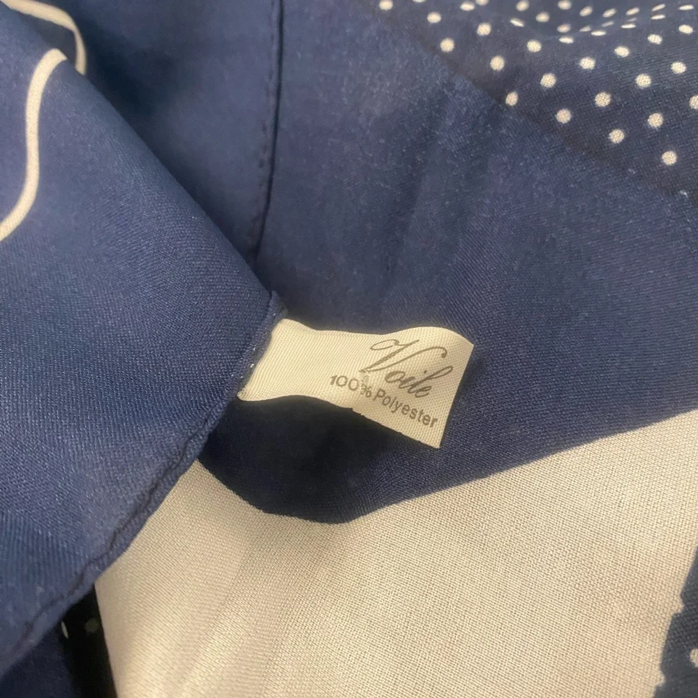 Lovely Blue and White Polka Dot Scarf by Voile